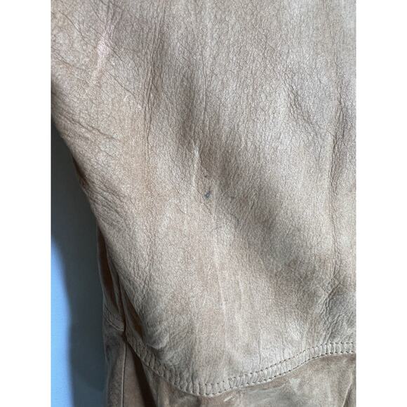 Vintage Merit Awards Genuine Leather Tan & Green Jacket Men’s Size XL - Picture 6 of 14